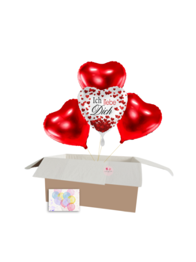 „Ich liebe dich“ Ballon-Set – Rote Herzballons für romantische Überraschungen