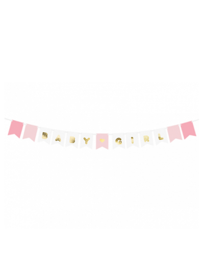 Bannergirlande „Baby Girl“ – Rosa