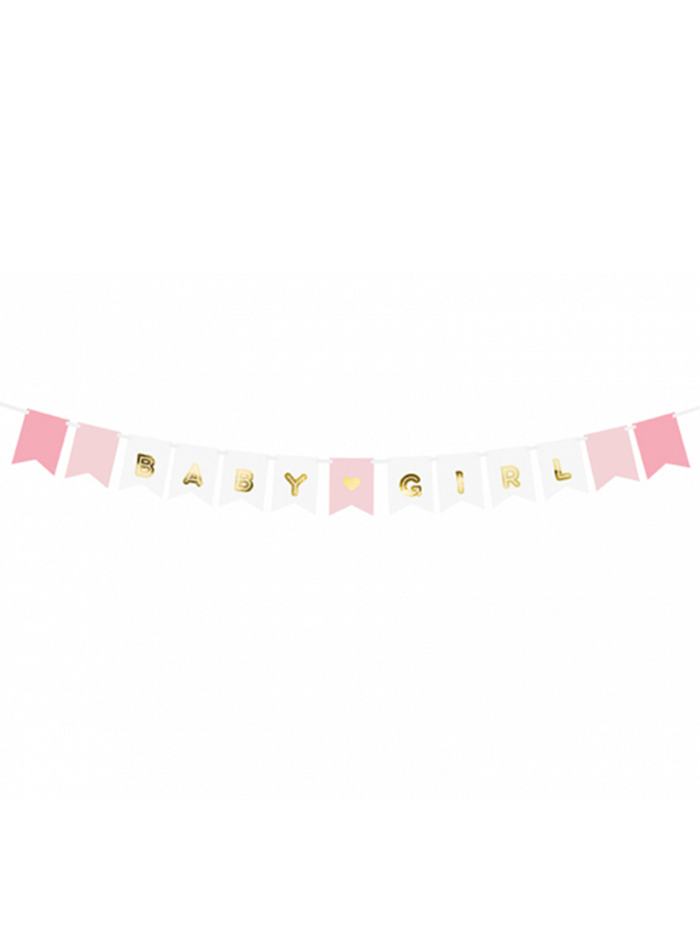 Bannergirlande „Baby Girl“ – Rosa