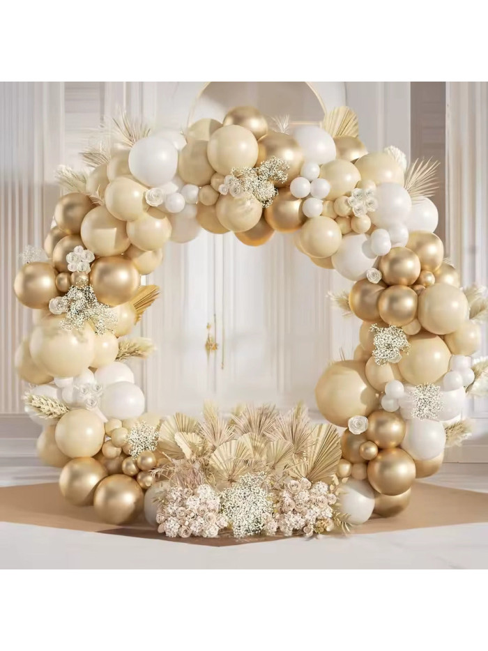 112-teiliges Ballongirlanden-Set in Sandweiß und Gold für Hochzeitsdekorationen
