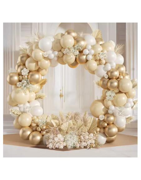 112-teiliges Ballongirlanden-Set in Sandweiß und Gold für Hochzeitsdekorationen