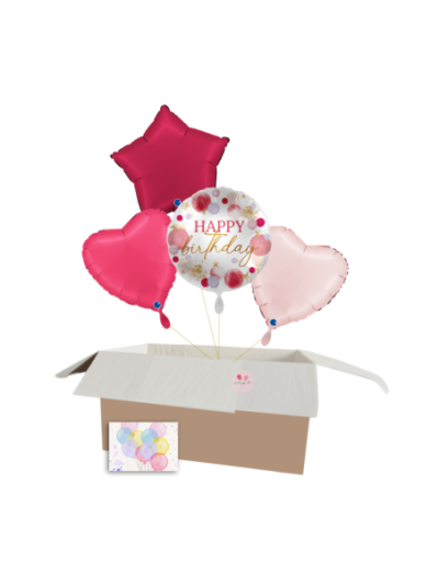 Happy Birthday Ballon-Set mit Satin Stern