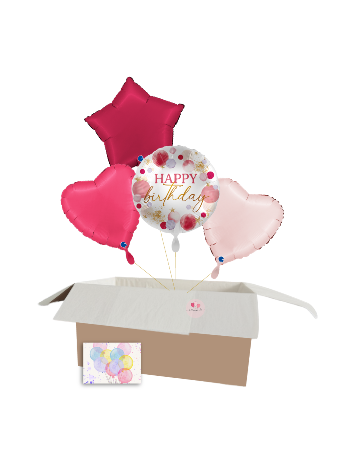 Happy Birthday Ballon-Set mit Satin Stern