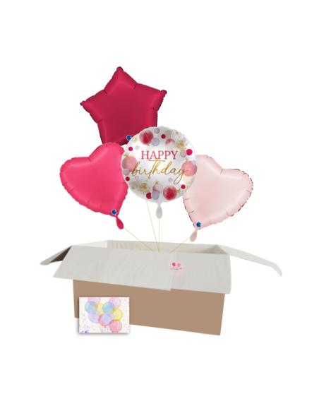 Happy Birthday Ballon-Set mit Satin Stern