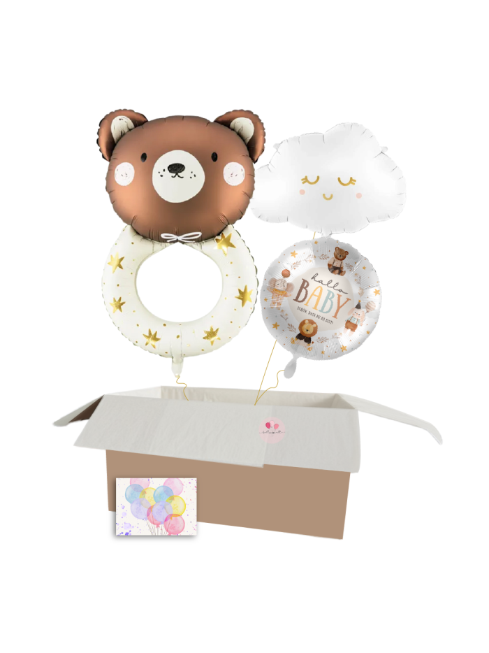 Heliumballon-Geschenk zur Geburt – Bär