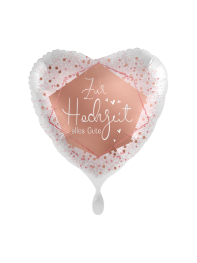 Heliumgefüllter Hochzeitsballon "Zur Hochzeit alles Gute" 43cm – Romantische Dekoration