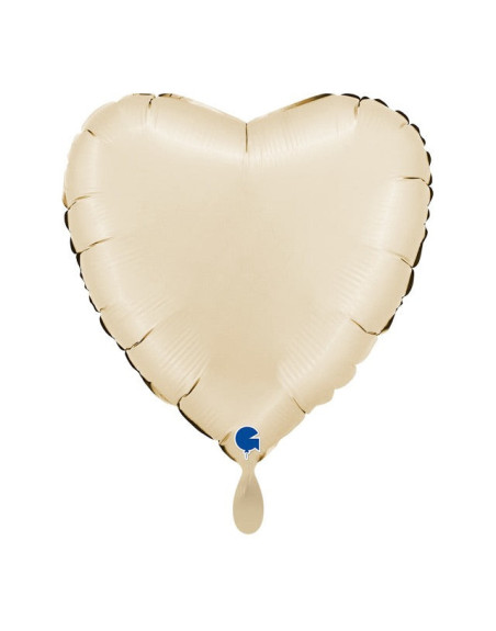 Satin Cream Herz-Ballon – Premium Dekoballon