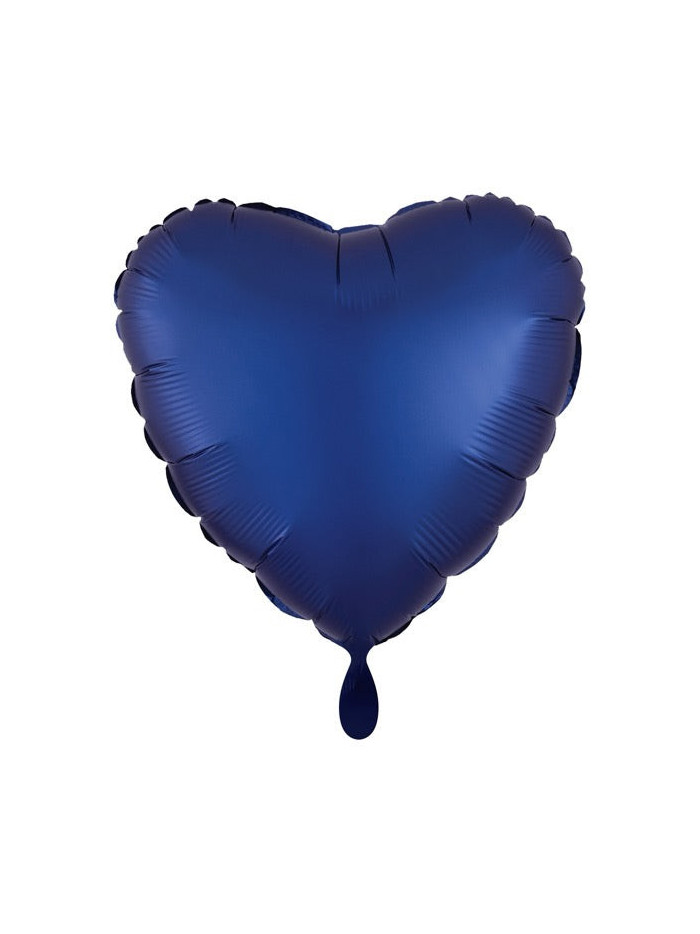 Satin Dunkelblau Herz-Ballon – Premium Dekoballon