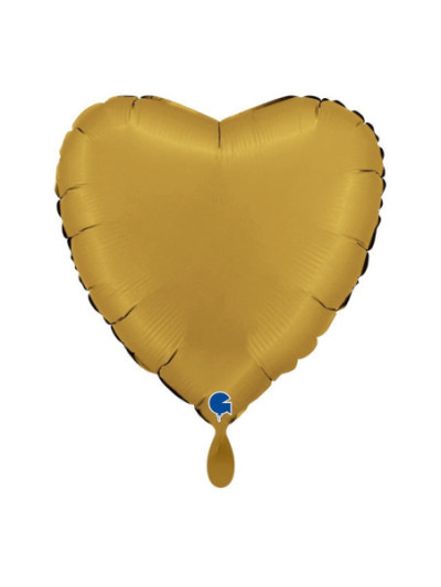 Satin Gold Herz-Ballon – Premium Dekoballon