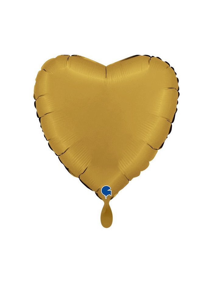 Satin Gold Herz-Ballon – Premium Dekoballon