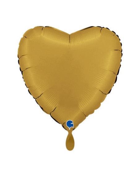 Satin Gold Herz-Ballon – Premium Dekoballon