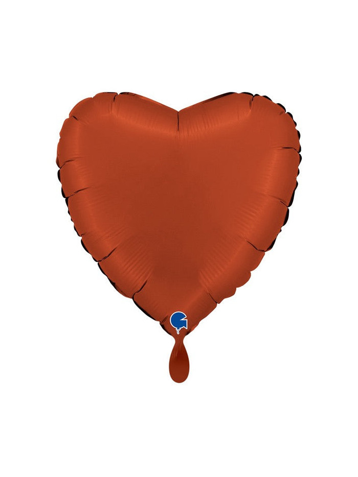 Satin Ziegelrot Herz-Ballon – Premium Dekoballon