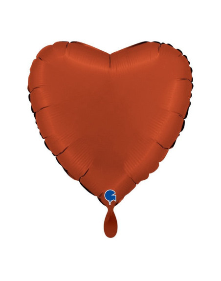Satin Ziegelrot Herz-Ballon – Premium Dekoballon