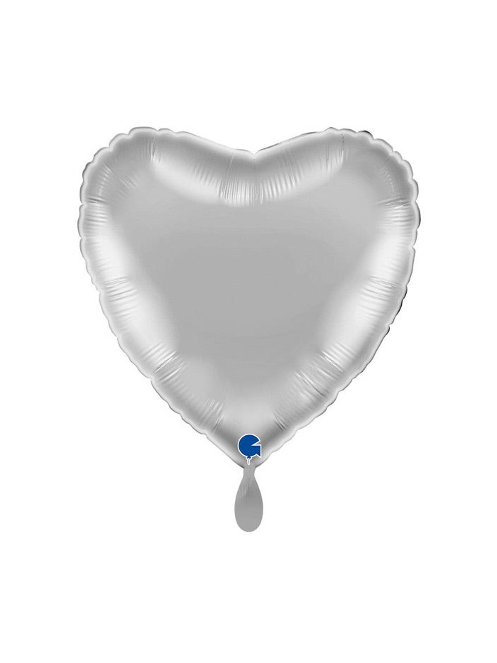 Silberner Herz-Ballon – Premium Dekoballon