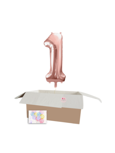 XXL Heliumballon-Geschenk – 1 Wunschzahl in Geschenkbox!