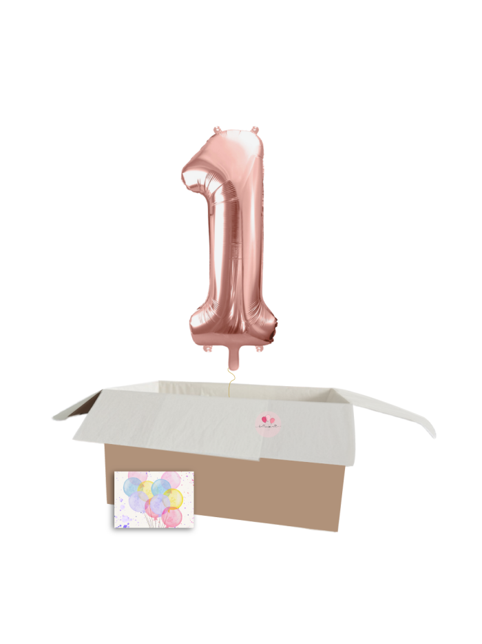 XXL Heliumballon-Geschenk – 1 Wunschzahl in Geschenkbox!