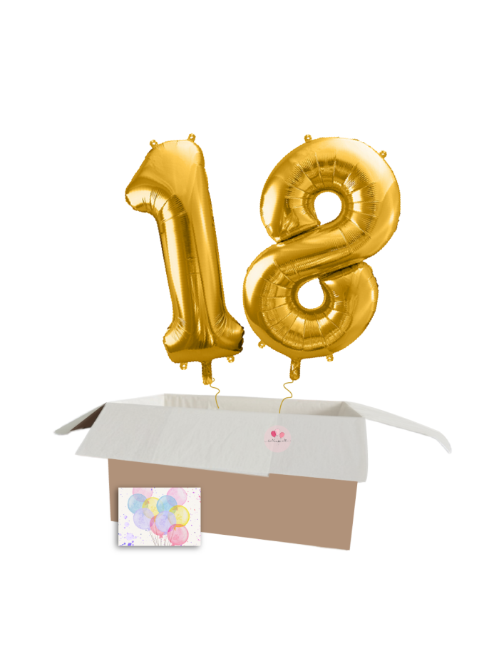XXL Heliumballon-Geschenk – 2 Wunschzahlen in einer Geschenkbox!