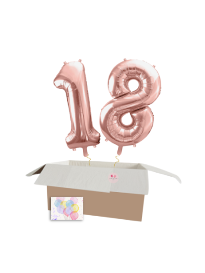 XXL Heliumballon-Geschenk – 2 Wunschzahlen in einer Geschenkbox!