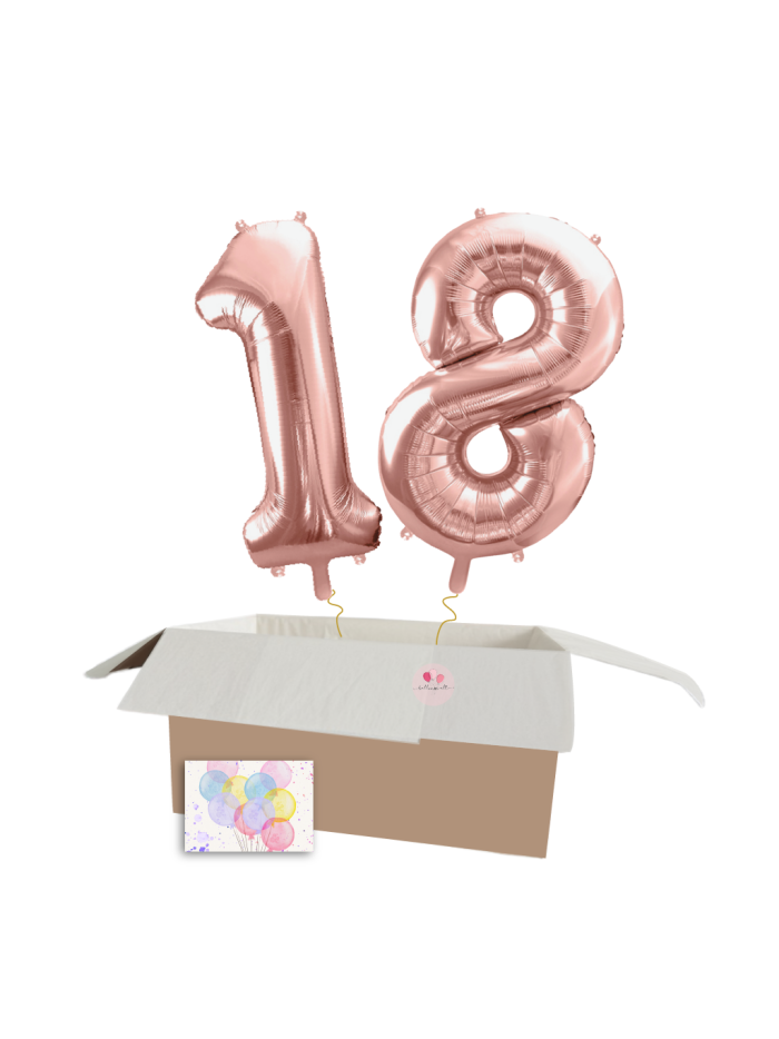 XXL Heliumballon-Geschenk – 2 Wunschzahlen in einer Geschenkbox!