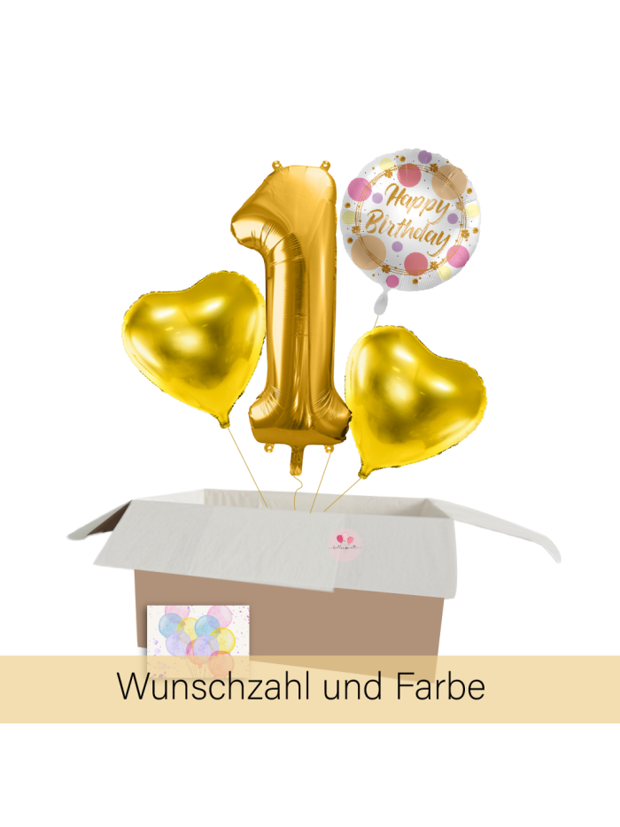 XXL Heliumballon-Geschenk: 1 Wunschzahl